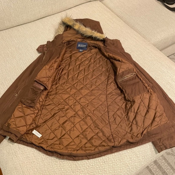 AUSTIN® CLOTHING CO. Womens Brown Hooded Jacket 100% Cotton Size XL - Picture 8 of 9